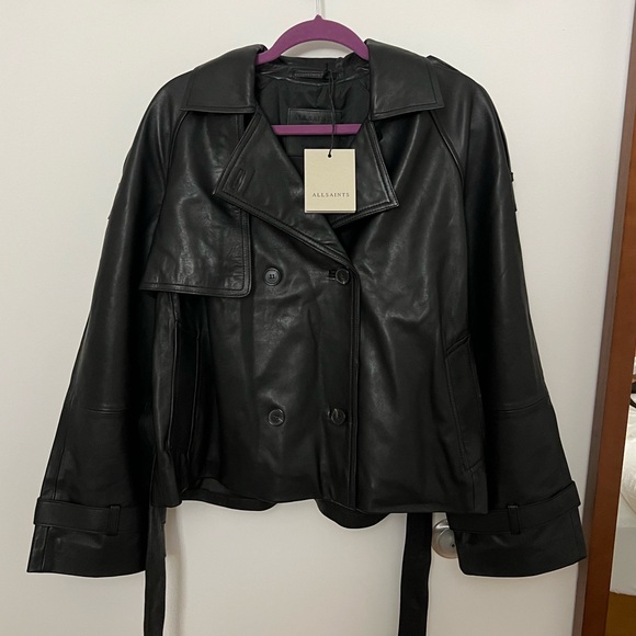 All Saints Reeds Leather Jacket - Picture 6 of 9